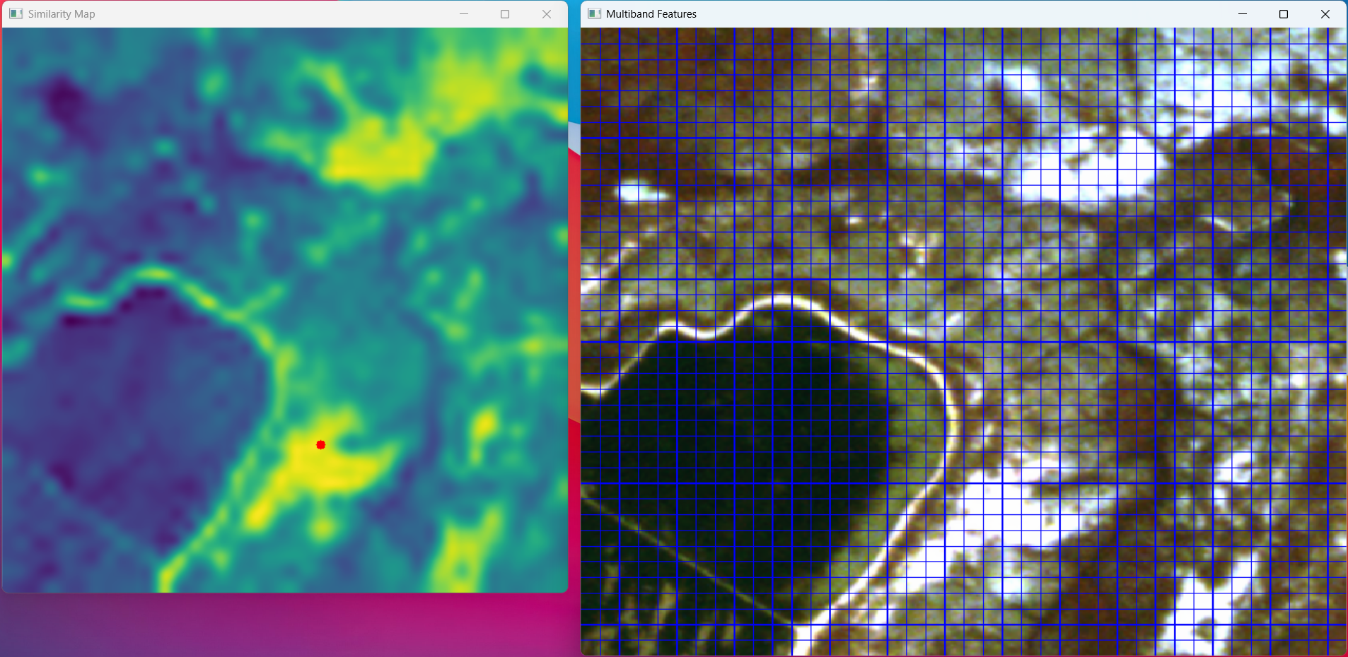 DINOv3 multi-spectral similarity maps